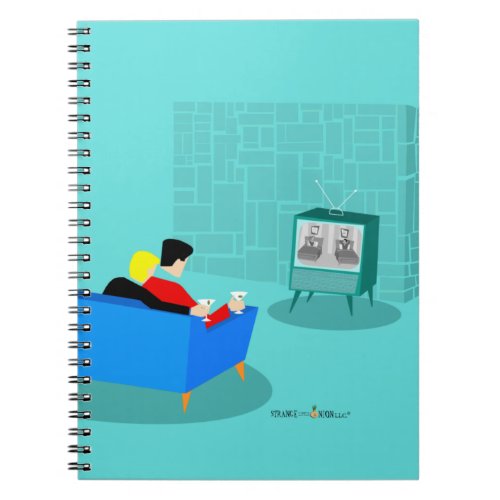 Retro Gay Couple Watching TV Spiral Photo Notebook