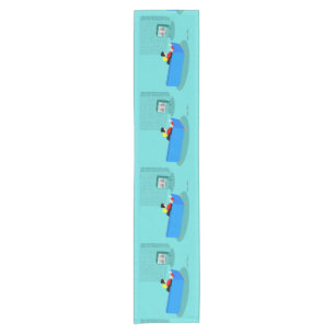 Retro Gay Couple Watching TV Table Runner