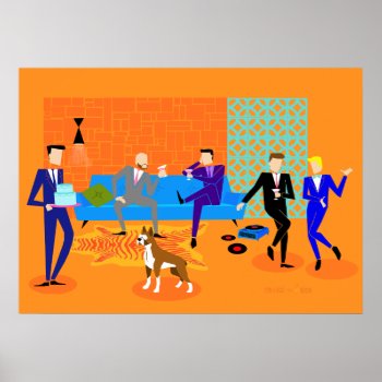 Retro Gay Party Poster (with Dog) by StrangeLittleOnion at Zazzle
