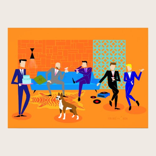 Retro Gay Party Poster (with dog)