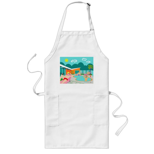 Retro Gay Pool Party Apron (Front)