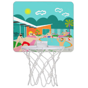 Retro Gay Pool Party Mini Basketball Hoop
