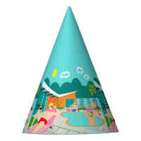 Retro Gay Pool Party Party Hat