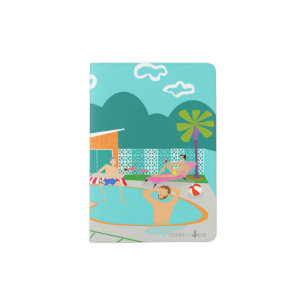Retro Gay Pool Party Passport Holder