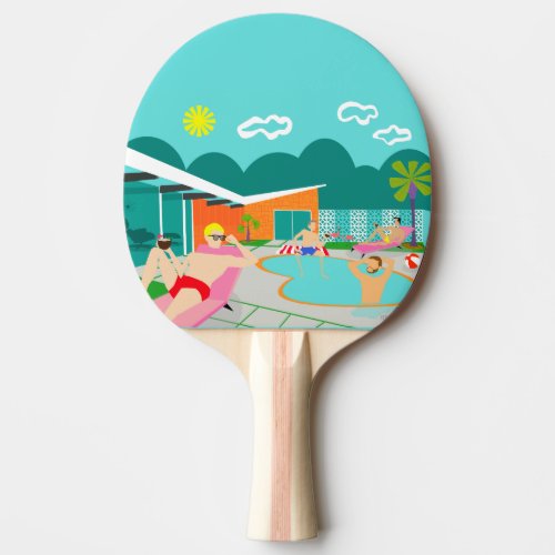 Retro Gay Pool Party Ping Pong Paddle