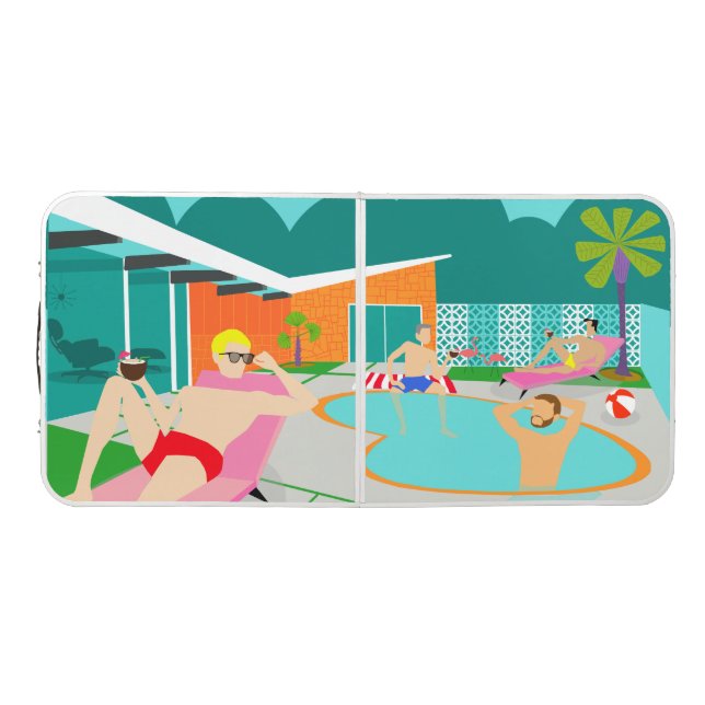 Retro Gay Pool Party Pong Table (Top)