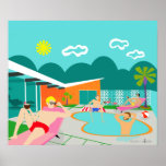 Retro Gay Pool Party Poster at Zazzle
