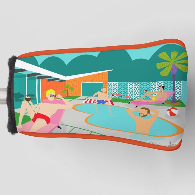 Retro Gay Pool Party Putter Cover (Front)