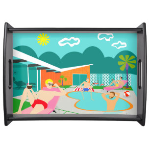 Retro Gay Pool Party Serving Tray