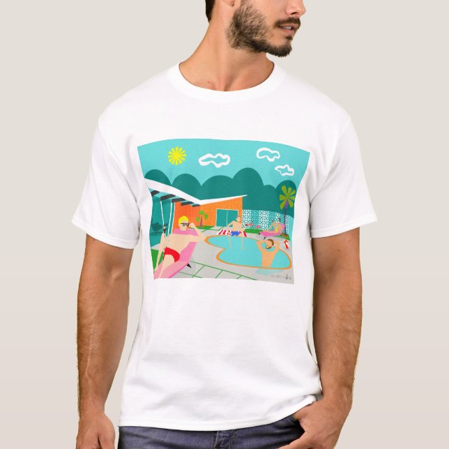 Retro Gay Pool Party T-Shirt (Front)