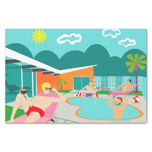 Retro Gay Pool Party Tissue Paper