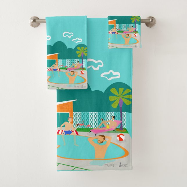 Retro Gay Pool Party Towel Set (Insitu)