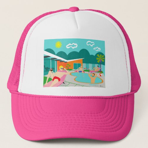 Retro Gay Pool Party Trucker Hat