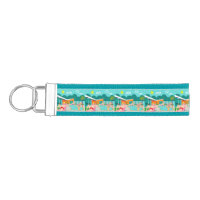Retro Gay Pool Party Wrist Keychain
