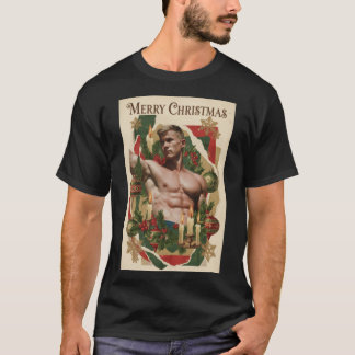 Retro Gay Pride Christmas Card gift T-Shirt