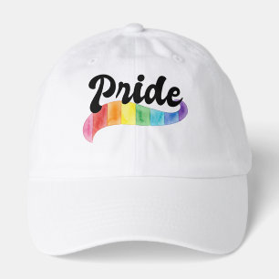 Retro Gay Pride Rainbow Watercolor LGBTQ Ally Hat