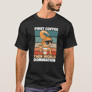 Retro Gecko Coffee Sunglasses Lizard Reptile Vint T-Shirt