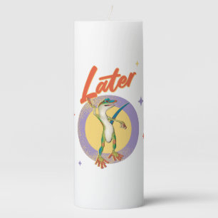 Retro Gecko Later Lazy Day Humor Pillar Candle
