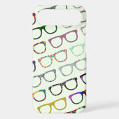 Retro Geek Hipster Glasses Pattern iPhone4S case (Back)
