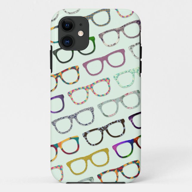 Retro Geek Hipster Glasses Pattern iPhone5 case (Back)
