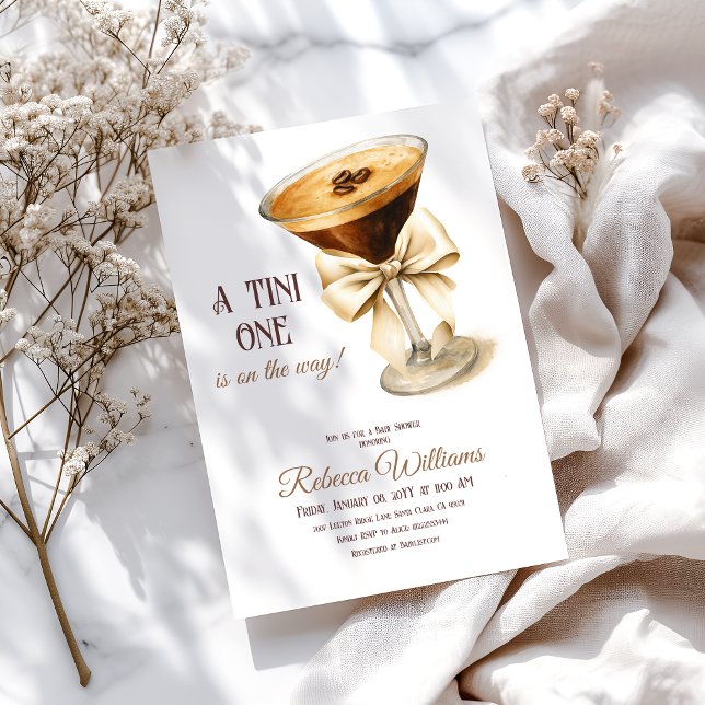 Retro Gender Neutral Espresso Martini Baby Shower Invitation (Creator Uploaded)