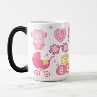 Retro Gender Reveal It's a Girl Color Morph Mug