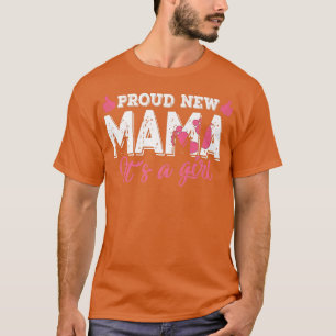 Retro Gender Reveal Proud New Mama It's A Girl T-Shirt
