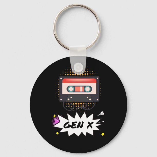 Retro Generation X cassette 90s Keychain (Front)