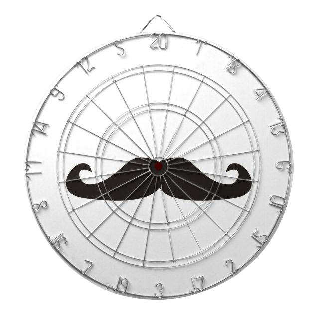 Retro gentelman mustaches dart board (Front)
