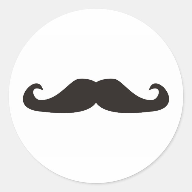 Retro gentelman mustaches illustration classic round sticker (Front)