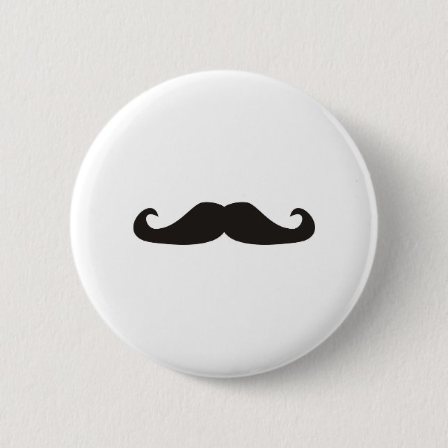 Retro gentelman mustaches illustration pinback button (Front)