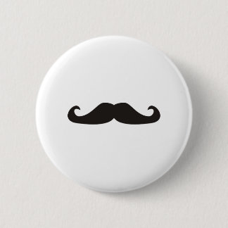 Retro gentelman mustaches illustration pinback button