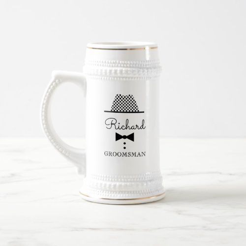 Retro Gentleman Groomsman Gift Beer Stein