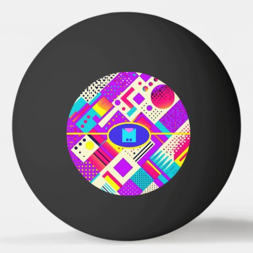 Retro Geometric 80s Memphis Abstract Style Ping Pong Ball