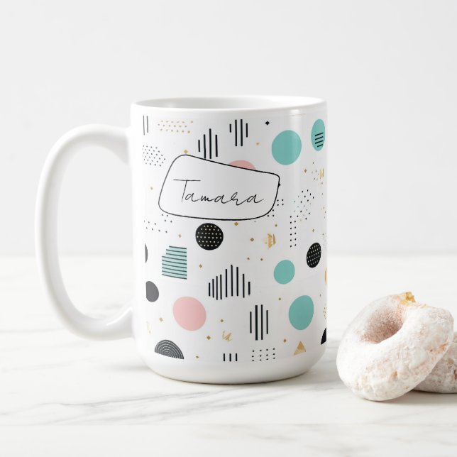 Retro Geometric Abstract Pat#1 Teal Pink ID1067 Coffee Mug | Zazzle