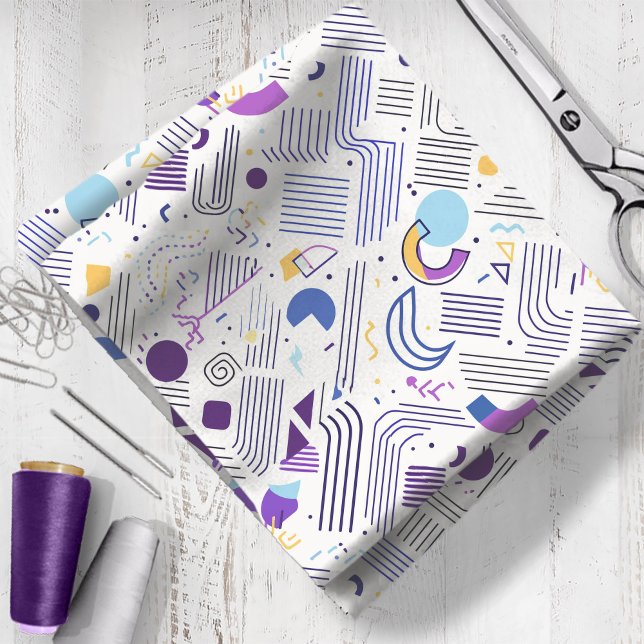 Retro Geometric Abstract Pat#4 Purple Blue ID1067 Fabric (Creator Uploaded)