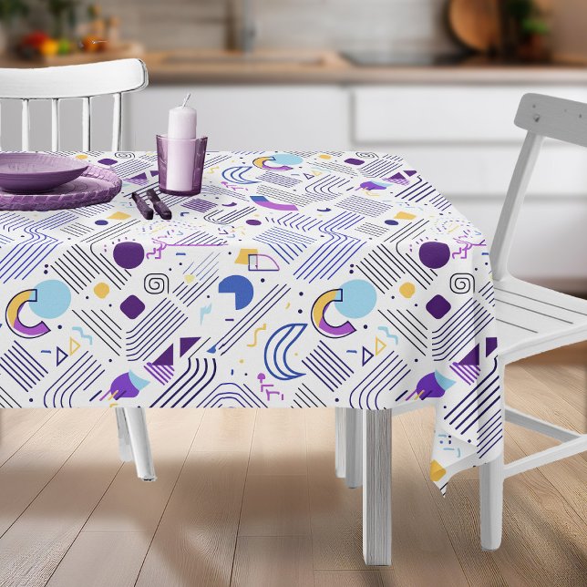 Retro Geometric Abstract Pat#4 Purple Blue ID1067 Tablecloth (Creator Uploaded)