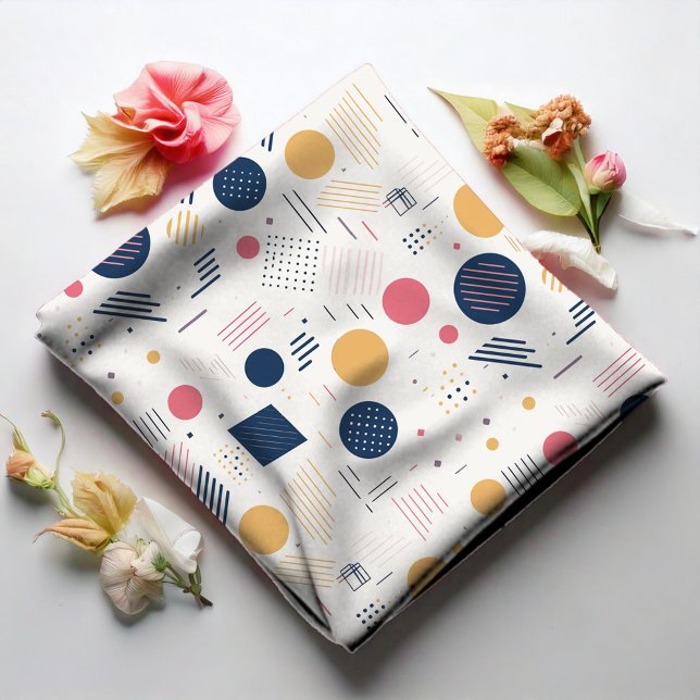Retro Geometric Abstract Pat#6 Navy Rose ID1067 Fabric (Creator Uploaded)