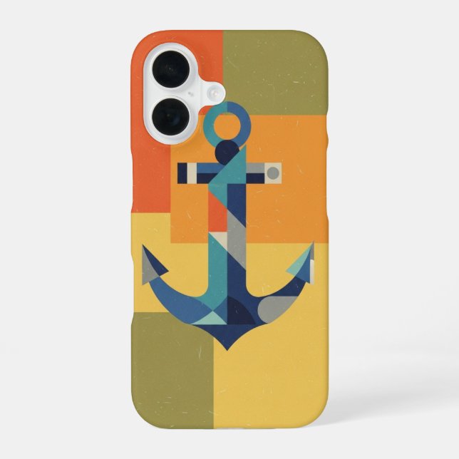 Retro Geometric Anchor iPhone Case (Back)