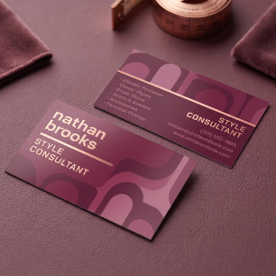 Retro Geometric Arch Pattern Foil Business Cards
