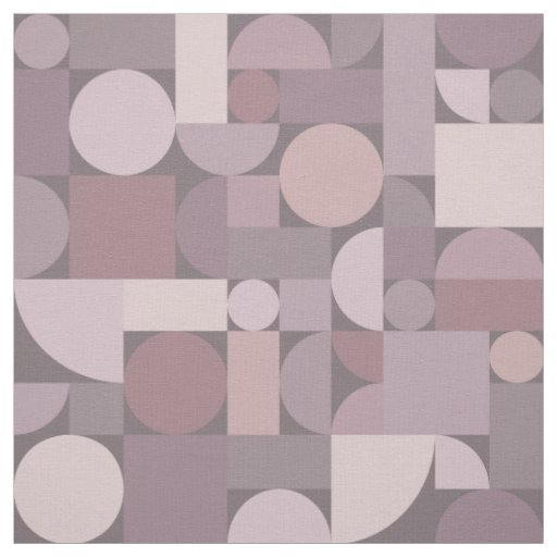 Retro Geometric Art Mauve Fabric