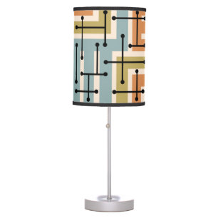 Retro Geometric Art Maze 1970s Retro Table Lamp