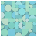 Retro Geometric Art Ocean Turquoise Fabric