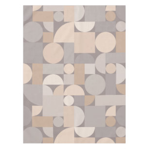 Retro Geometric Art Taupe Tablecloth