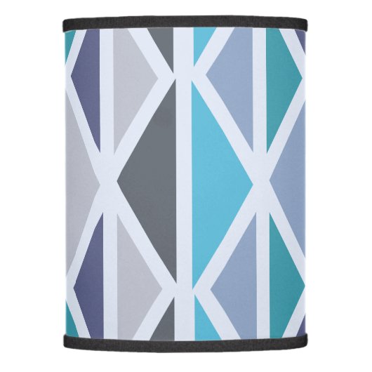 Retro Geometric Art Triangles Turquoise Gray Lamp Shade (Front)