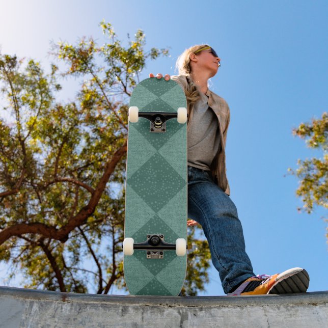 RETRO GEOMETRIC BLUE Skateboard (Outdoor 1)