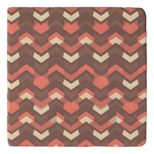 Retro Geometric Chevron Pattern Mid-Century Modern Trivet