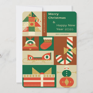Retro Geometric Christmas Greeting Card – Festive.