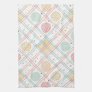 Retro Geometric Circle   Mid-Century Abstract (2) Kitchen Towel