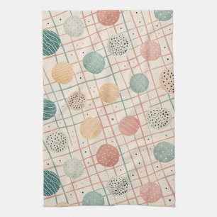 Retro Geometric Circle Mid-Century Abstract (3) Kitchen Towel